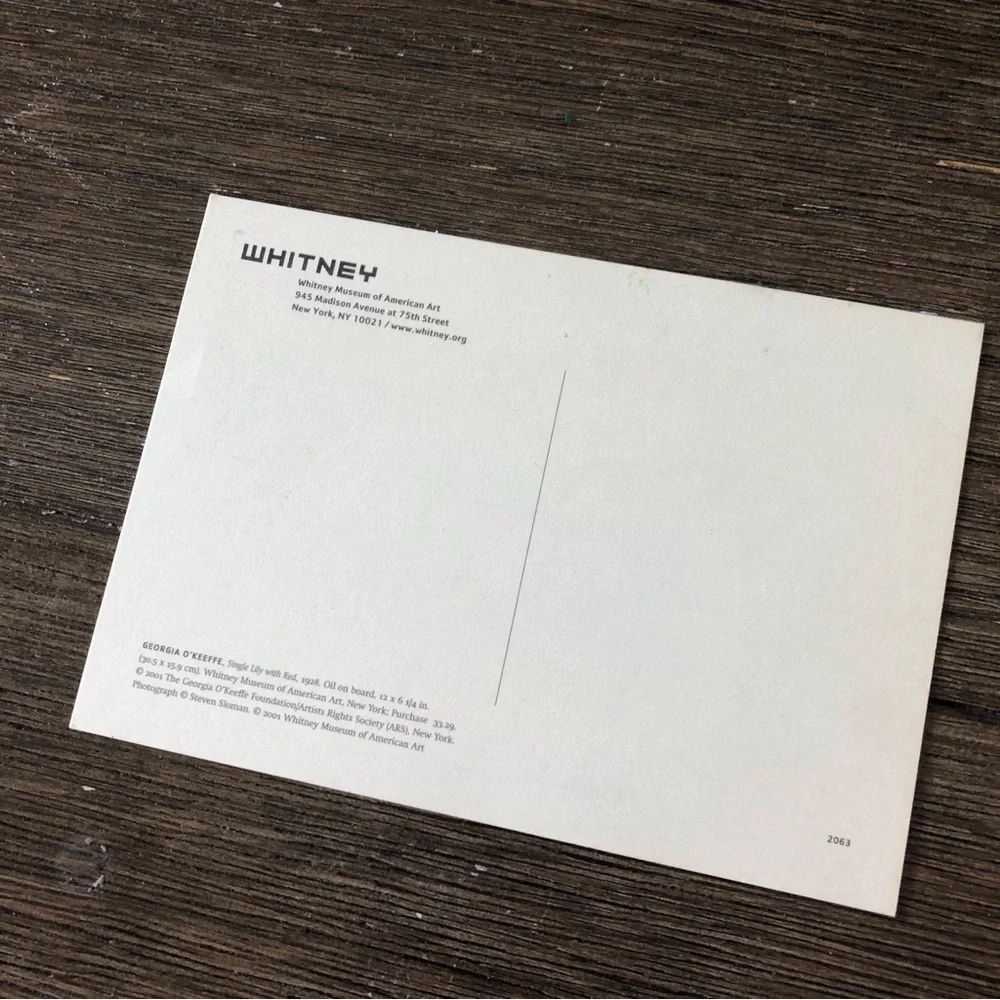 Whitney Museum of American Art Georgia O’Keefe postcard